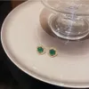 S925 Srebrna igła Znakomite mikro inkrustowane diamentowe kolczyki dla kobiet lekkie luksusowe małe i bogate zielone ozdoby cyrkonu 27 kW