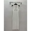 Роскошные платья бренд женские платья дизайнерские длинные юбки женская модная логотип Сексуальные узкие бедро u-образные строки