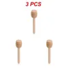 Cuillères 1/2 / 3pcs de haute qualité Honey Stir Bar Mélange de mélange Porte de mélange Pooton Proty Wood Fipper Supplies Stick Supplies Kitchen