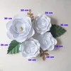 Décoration de fête bricolage de papier géant fleurs fond de toile de fond Flores artificiales 4pcs feuilles artificielles mariage déco à la maison blanc