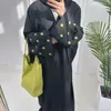 Vêtements ethniques 2024 Ramadan Femmes musulmanes Abayas Four Leaf Clover broderie Batwing Sleeve Open Kimono Dubai Turkish Kaftan Eid