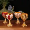 Cups Saucers Pretty Embossed Cup Reusable Relief Professional Goblet Undeformable Zinc Alloy Wine For Home