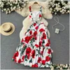 Vestido de duas peças de verão pista sicily floral combinando roupas femininas curtas stap strap sanct top maxi férias saia 2 set dro dhfax