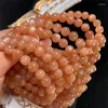 Dekorativa figurer Naturliga Sunstone Armband Accessories Luxury Healing Jewelry Quartz Crystal Stone Bangle 1st 8mm