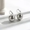 Orecchini a pennagliera in acciaio inossidabile a forma di sfera liscia Orerente per goccia per donne Creative Gold Silver Color Pandent Charm Gift Brincos