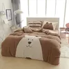 Bedding Sets Cute Dog Bear Bed Linen Designer Winter Warm Cashmere Set Housse De Couette Quilt Cover