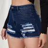 Frauenshorts Sommer Sexy Push Up Ripped Löcher Denim Fashion Classic High Taille Jeans Hosen 2024 Blue Jean Short