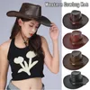 Party Supplies Game Cowboy Hat Cosplay Costume Prop West Hats Leather Unisex Halloween Carnival Props Costumes Accessories