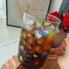 Bicchieri di vino cartone animato di grande capacità di vetro nordico carino con paglia creativa trasparente acqua di latte resistente al calore