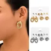 Pendientes colgantes de lujo Círculo Minimalista Estilo Minimalista Elegante Drop Set for Women Classic Girls