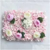 Dekorative Blumen Kränze künstliche Blumenwand 62x42cm Rose Hortensien Hintergrund Hochzeits Home Party Dekoration Accessoires Y200 DHVXK