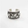 Japan and South Korea National Style Wide Face Elephant Ring Thai Silver Old Group Lady Open