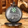 Pocket Watches Steampunk retro music pocket with crocodile pattern design large-sized quartz music door decoration pendant pocket clock with chain L240402