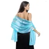 Écharrés Couleur pure écharpe mode demoiselle d'honneur Lady Cape enveloppe de mariage de mariage Satin Femmes