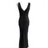 Sukienki swobodne 2024 Przyjazdy Wysokiej jakości czarny lampart z nadrukiem podwójnie warstwy bez rękawów