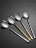 Spoons WORTHBUY 304 Stainless Steel Coffee Spoon Round Head Korean Style Honey Dessert Gift Mixing