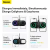 Chargers BaseUS 20W Dual Qi Wireless Charger Pad pour iPhone 14 13 12 Pro Max 11 8 AirPods 3 Xiaomi 2 dans 1 Chargeur rapide sans fil induction