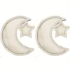 Placas 2pcs de madeira Eid al fitr Muslimssert Bandeja Ramadan Moon Star Castle Art Party Service