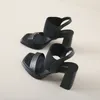 Chaussures habillées Designer Open Toe Summer 2024 Sandals pour femmes Fashion Elastic Fabric High Heel Slip-On Casual Female Office Femme confortable
