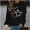 Kvinnors hoodies tröjor kvinnor hoddies hösten plover långärmad valentiner dag t-shirts 3d tryckt grafisk kärlek o nacke overiz dh5mt