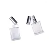 Bouteilles de rangement Perfume Bouteille transparente flacons de verre carré plat 15 ml 25pcs argent en or noir de pulvérisation noire emballage Contage cosmétique