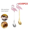 Skedar 1/3/5st Creative Flamingo Coffee Spoon rostfritt stål kaka gelé dessert glass skopa te soppa omrörning av bordsartiklar