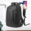 Rugzak 14 15,6 inch Laptop Men PU Materiaal Waterdichte School Backpacks USB -oplaadbedrijf Male reistas eenvoudige stijl