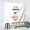 Tapestries Asking Marry Proposal Engagement Ideas Wall Decor Tapestry With Barb Clips Living Room Perfect Gift Polyester Multi Style