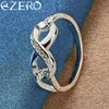 Cluster Rings Alizero 925 Sterling Silver Zircon 8-Shape Ring For Women Wedding Engagement Band Eternal Manifestsmycken Par Gift