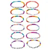 Strand 12Pcs Teens Kids Children Colorful Positive Energy Letters Courage Words Candy Color Beaded Bracelet DIY Jewellery