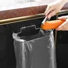 Kitchen Storage Trash Rack Saving Space Cabinet Door Garbage Bags Holder Multi-Functional Stainless Steel Closet Supplies