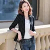 Women's Suits Spring Summer Suit Women Coat 2024 Fashion Korean Three Quarter Sleeve Striped Blazer Jacket Casual Ladies Blazers Tops