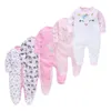 1 stcs 3 stcs 5 stks babymeisje jongen pijama's bebe vul katoen slaapsuits ademende zachte ropa geboren slapers pjiamas 240325