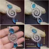 Colliers pendants bijoux de pierres grasses grandes promotion Single unique 925 Sier Special Design Phoenix Blue Topaze Lady Women Collier DHQCE