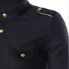 남성용 캐주얼 셔츠 2024 골드 어깨 배지 장식 3/4 슬리브 셔츠 슬림 핏 버튼
