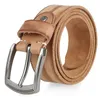 Belts Vintage Genuine Cowhide Leather Mens Unique Texture Real Pin Buckle Belt For Men Jeans Male