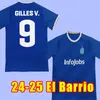 2024 El Barrio KINGS Mens Soccer Jerseys GILLES V. Home Blue Short Sleeve Aldult Uniform League 2025 24 25 Football Shirts thai quality