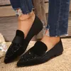 Casual Shoes Summer Cross-border Foreign Trade Large Size Fashion Versatile Pointed Sequin Flat Women's