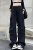 Women's Jeans Hip Hop Street Black Work Y2k For Women 2024 Spring Fashion High Waist Straight Tube Drop Long Loose Wide Leg Pants