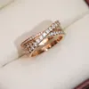 Amante Luxo Casal Garota Diamond Ring Rings Rings Designer Rings Três anéis de três anéis escavados anéis essenciais para homens mulheres ouro e prata 2 cores com caixa