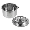 Storage Bottles Stainless Steel Oil Basin Large Lard Container Covered Kitchen