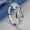 Cluster Rings Alizero 925 Sterling Silver Zircon 8-Shape Ring For Women Wedding Engagement Band Eternal Manifestsmycken Par Gift