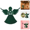 Kitchen Storage 4pcs Xmas Angel Shaped Fork Bags Christmas Tableware Cover Decors