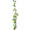 Kwiaty dekoracyjne 7,8 stóp sztuczny słonecznik Garland Silk Yellow Vine na DIY Faux Rattan Office Ogród Dekoracje ślubne