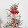 FESTIDADES DE FESTO 4PCS Christma Jingle Bells Decorações de árvores de Natal vermelhas com 5 e pinecone Durável 17x8x39cm