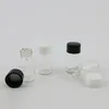 Opslagflessen 100 x 3 ml heldere lege mini -glazen fles met plastic deksels 1/10oz flesjes flesjes 3cc schroefhalsmonster zwarte dop