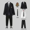 Spring Autumn DK Suit Mens Korean Loose Student JK Uniform Class College Set Casual Coat Business Suits For Men 240326