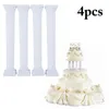 Moldes de cozimento 4pcs pilares gregos brancos do dia dos namorados, suporte de bolo de bolo, suporte de decoração de decoração de barcos de casamento molde de fondant