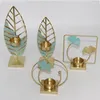 Candle Holders Wrought Iron Leaves Luxurious Hand-painted Stable Artistic Table Decor