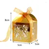 Gift Wrap 50Pcs Laser Cut Butterfly Candy Box Sweet Lace Wedding Favor Packaging With Ribbon Birthday Christmas